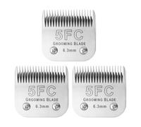 MEMIRY 3 Pcs Size 5FC Detachable Dog Grooming Blades, Compatible with Andis, Oster A5, Wahl KM10 Series Clippers, Cut Length 6.3mm, Silver (5FC 6.3mm, 3Pcs)