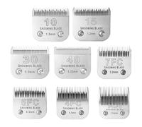 MEMIRY Size 10+15+30+40+7FC+5FC+4F+3-3/4FC Detachable Dog Grooming Blades, Compatible with Andis, Oster A5, Wahl KM10 Series Clippers, Cut Length 0.25mm-13mm, Silver