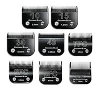 MEMIRY Size 10+15+30+40+7FC+5FC+4F+3-3/4FC Detachable Dog Grooming Blades, Compatible with Andis, Oster A5, Wahl KM10 Series Clippers, Cut Length 0.25mm-13mm, Black