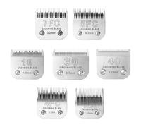 MEMIRY Size 10+30+40+7FC+5FC+4F+3-3/4FC Detachable Dog Grooming Blades, Compatible with Andis, Oster A5, Wahl KM10 Series Clippers, Cut Length 0.25mm-13mm, Silver