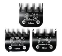 MEMIRY Size 4FC+5FC+7FC Detachable Dog Grooming Blades, Compatible with Andis, Oster A5, Wahl KM10 Series Clippers, Cut Length 3.2-9.5mm, Black