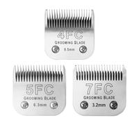 MEMIRY Size 4FC+5FC+7FC Detachable Dog Grooming Blades, Compatible with Andis, Oster A5, Wahl KM10 Series Clippers, Cut Length 3.2-9.5mm, Silver