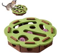 Memkey Cat Scratch Puzzle Enrichment Box, Interactive Felt Maze Toy for Indoor Cats, 30x30x7.5cm, Mental Stimulation and Hunting Game