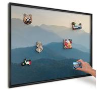 Memo Board 100x70 cm | Black Frame | Mountain Views