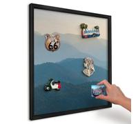 Memo Board 50x50 cm | Black Frame | Mountain Views