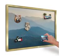 Memo Board 60x40 cm | Gold Frame | Mountain Views