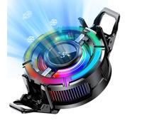 MEMO Cooler - CX15 AI Magnetic Wireless Charger Radiator | RGB Colorful Cooling Fan Fast Ice Freeze Clip | For Live Streaming Cellphone, Black, 1 Pack