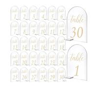 memo Holder, Acrylic Table Number Sign Holders with Numbers 1-30 for Events 6x4 inches Pack of 30