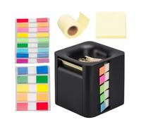 Memo Note Cube Holder - Reusable Box|Notepad Replacement Paper for Box|Sheets Pastel Colours|Small Writing|Memo Block for School Office Home|to Stick On The Fridge|Bubble Shape|pad|Yellow|Orange|Blue
