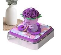 Memo Pad 2026 - 3D Teardrop Rose Shape Mini Desk Calendars Time Notepad Acrylic Case with LED Lighting Decorative Functional Accessory Perfect for Opening D