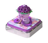 Memo Pad - 3D Rose Calendar, Paper Sculpture Acrylic LED Holder, Tear Away Pages - Decorative Desktop Planner for Holidays Housewarming Christmas Thanksgiving Gift