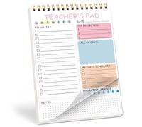 Memo Pad Twin Coil Binding Daily Planner Notebook 52 Sheets for Daily Planning and Lesson Plans Task Management Work Schedule