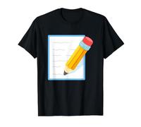 Memo Pencil and Paper Memorandum Note Costume Value Graphic T-Shirt, Men, Black, XL