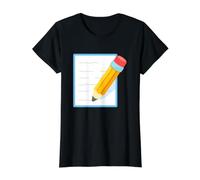 Memo Pencil and Paper Memorandum Note Costume Value Graphic T-Shirt, Women, Black, XL