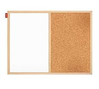 memobe Duecork MTD060040.23.01.01 Duecork Combination Magnetic Board and Pin Board Duo Painted Steel and Cork with Pine Frame Mounting Accessories Included Horizontal or Vertical Mounting Accessories