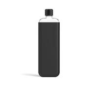 memobottle SLIM (Black Ink) Bundle - 15oz (450ml) - Bottle, silicone sleeve & lid | Sleek, Slim & Flat Water Bottle for Bags & Laptops | BPA Free Tritan | Modern, Minimalist | Ideal for Daily Use
