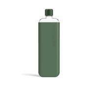 memobottle SLIM (Moss Green) Bundle - 15oz (450ml) - Bottle, silicone sleeve & lid | Sleek, Slim & Flat Water Bottle for Bags | BPA Free Tritan | Modern | Ideal for Daily Use