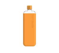 memobottle Slim Set (Mandarin) - Silicone Bottle, Sleeve and Lid | Stylish, Slim & Flat Water Bottle for Bags and Laptops | Tritan BPA Free | Modern,
