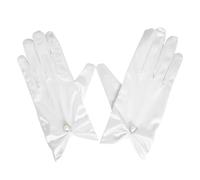 MEMOFYND 1 Pair of White Women's Gloves, Wedding Gloves, Women's Satin Gloves, Silk Gloves, Women's Elegant Gloves, Dress Gloves, Gloves for Bride