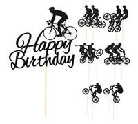MEMOFYND 1 Piece Motorcycle Cake Card Insertion And 10 Piece Bicycle Card Insertion, Cake Decorations, Creative Cake Card Insertion, Cake Accessories