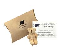 MEMOFYND 1 Piece Pocket Hug Bear Gift Set, Inspirational and Missing Creative Birthday Gift, Mini Plush Bear Decorative Card, Suitable for Family and Friends (Light Brown)