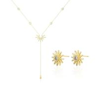 MEMOFYND 1 Star Necklace and 1 Pair of Star Earrings, Ele Jewelry, Fashionable Simple Jewelry, Bohemian Jewelry