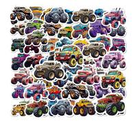 MEMOFYND 100 Monster Truck Stickers, Creative Cartoon Stickers, Interesting Stickers, Diy Luggage And Water Cup Decoration Stickers, Boy Sticker Gifts