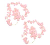 MEMOFYND 2 Cherry Blossom Vines, 180cm Each, Light Pink, Artificial Cherry Blossom Vine, Rattan Flower Decoration, Wedding Parties