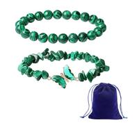 MEMOFYND 2 Pieces Beaded Bracelets and 1 Jewelry Bag, Elastic Bracelet, Simple Bracelet, Vintage Bracelet, Gift Bracelet