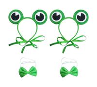 MEMOFYND 2 Pieces Of Frog Headband And 2 Pieces Of Bow Tie, Cute Headband, Performance Props, Role-Playing Accessories, Frog Costume Accessories