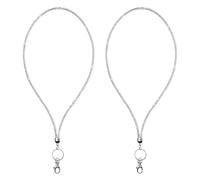 MEMOFYND 2 Pieces Of Mobile Phone Rhinestone Lanyard, Id Card Cover Lanyard, Multi-Function Hanger Neck Chain, Creative Shiny Long Lanyard, Simple Silver Hanger Chain, Office Lanyard.