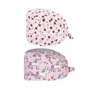 MEMOFYND 2 Pieces Of Nurse Caps, Surgical Caps, Dust Caps, Work Caps, Soft Nurse Caps, Cute Cartoon Nurse Caps