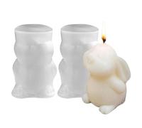 MEMOFYND 2 Pieces Of Rabbit Mold, Cast Resin Mold, Creative Cute Silicone Mold, Diy Craft Gypsum Candle Mold, Making Rabbit Ornament Props
