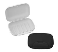 MEMOFYND 2 Pieces Soap Dish with Lid, Travel Soap Dish, Waterproof and Leakproof Soap Dish, Closeable Soap Dish, Soap Container Holder, Suitable for Travel, Bathroom