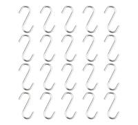 MEMOFYND 20 Pcs S Shape Metal Hooks, Kitchen Hooks, Bedroom Cloak Hooks, Removable Storage Hooks, Traceless Multifunctional Hooks for Kitchen, Bedroom, Bathroom