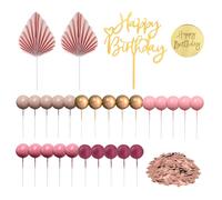 MEMOFYND 29 Pieces Cake Inserts And 10G Sprinkles, Cake Decorations, Ladies Cake Decorations, Birthday Party Supplies