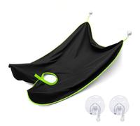 MEMOFYND 2PCS Beard Apron with 4PCS Suction Cup Hooks, Beard Cutting Bib, Waterproof Beard Apron, Beard Hair Capture, Gift for Men (Black)