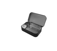 MEMOFYND 2PCS Empty Metal Storage Box with Clamshell，small Storage Tins ，mini One-Piece Iron Box，rectangle Tinplate Box for Soap Candy Mints Playing Card 95x60x21cm（silver，black）