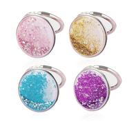 MEMOFYND 4 Pieces Makeup Mirror, Fashionable Double-Sided Mirror, Foldable Small Round Mirror, Convenient Travel Makeup Mirror, Women'S Pocket Mirror, Creative Folding Mirror