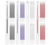 MEMOFYND 4 Pieces Of Pen Cases And 52 Pieces Of Refills, High Temperature Disappearing Pens, Sewing Pens, Textile Markers, Sewing Accessories, Marking Tools For Clothing