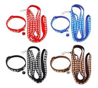 MEMOFYND 4 Pieces Pet Bell Collar With 4 Pieces Leash, Cute Pet Collar, Adjustable Collar, Durable Training Rope