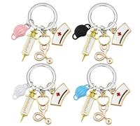 MEMOFYND 4PCS Nurse Keychains, Gift Keychains, Keychains for Doctors, Nurse Accessories, Gifts for Nurses, Gift Ideas for Girlfriends