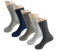 MEMOFYND 5 Pairs of Men's Wool Socks, 5 Colors Sports Wool Socks, Thickened Wool Socks, Winter Socks, Men's Thermal Socks, Work Boots Wool Socks