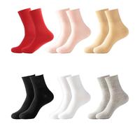 MEMOFYND 6 Pairs of Women's Wide Mouth Socks, Loose Mouth Seamless Socks, Diabetic Socks, Wide Calf Compression Socks, Socks for Leg Circulation on Swollen Feet