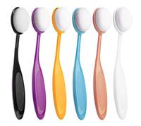 MEMOFYND 6-Piece Toothbrush Style Multicolor Cosmetic Brush Set, Man-Made Fiber Bristles, Synthetic Handles, 15cm Length, Suitable for Foundation, Eyeshadow, Blush, Contouring, Highlighting