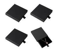 MEMOFYND Valentine's Day Jewelry Gift Set, Black Packaging Box with Necklace and Earrings