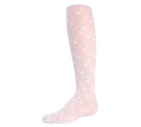 MeMoi Sweet Blossoms Girls Sheer Floral Lace Tights White 10-12