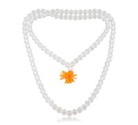 Memoir White Crystal Rosary bead Puja Jap mantra Mala Pushkar purified and energised, Hindu necklace bracelet temple Jewellery for Men and Women (RBNI8314), Standard, Crystal, Crystal