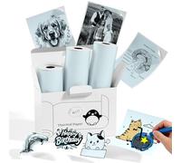 Memoking Light Green Mini Printer Sticker Paper Refill, T02 / Q02E / M02X / M02L Sticker Thermal Paper, 50 mm x 3.5 m, Keep for 20 Years, for Journal Photo, Study Notes, Texts, 3 Rolls