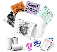 Memoking Mini Printer - Smart AI APP Wireless Portable Thermal Sticker Printer, Gift Bluetooth Inkless Sticker Label Maker Machine, Q02E Pocket Photo Instant Print for Kids, Crafter,Home,School,Office